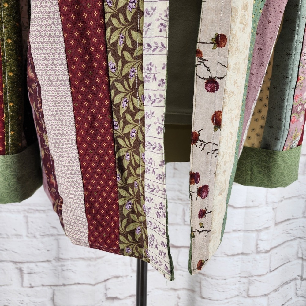 Handmade Quilted Jacket Festival Cottage Size XL? Grandma Country Floral Boho - Picture 5 of 9